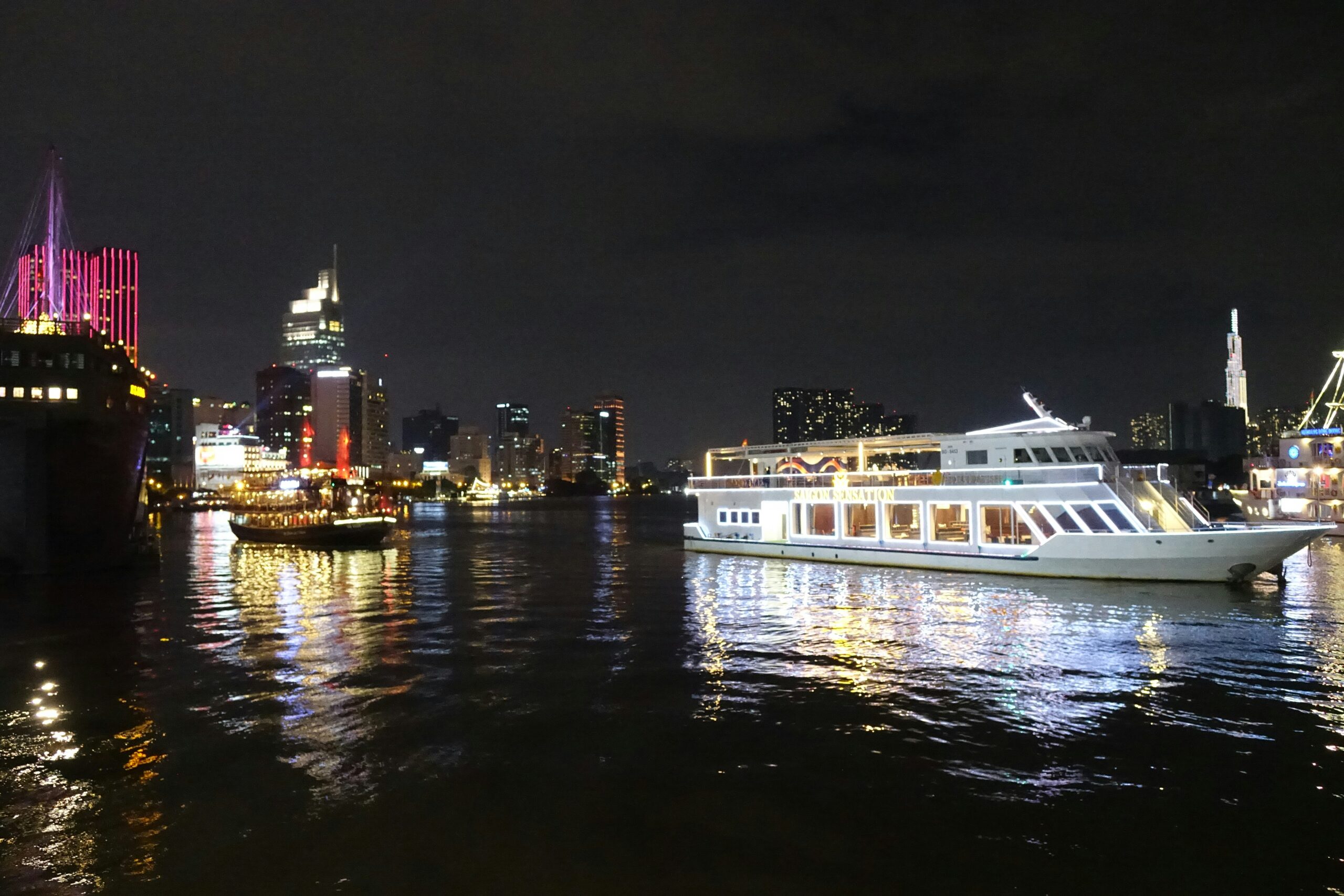 Boats on the Chao Phraya River in Bangkok